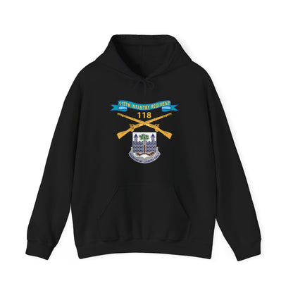 Unisex Heavy Blend™ Hooded Sweatshirt - Army - 118th Infantry Regiment w Ribbon - Br - DUI X 300