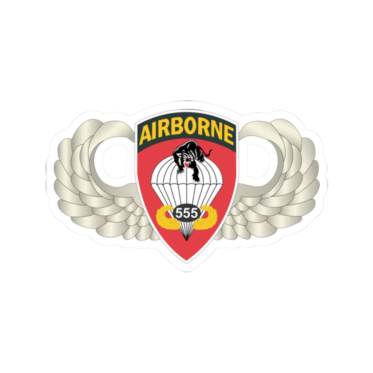 Airborne badge with wings on a white background