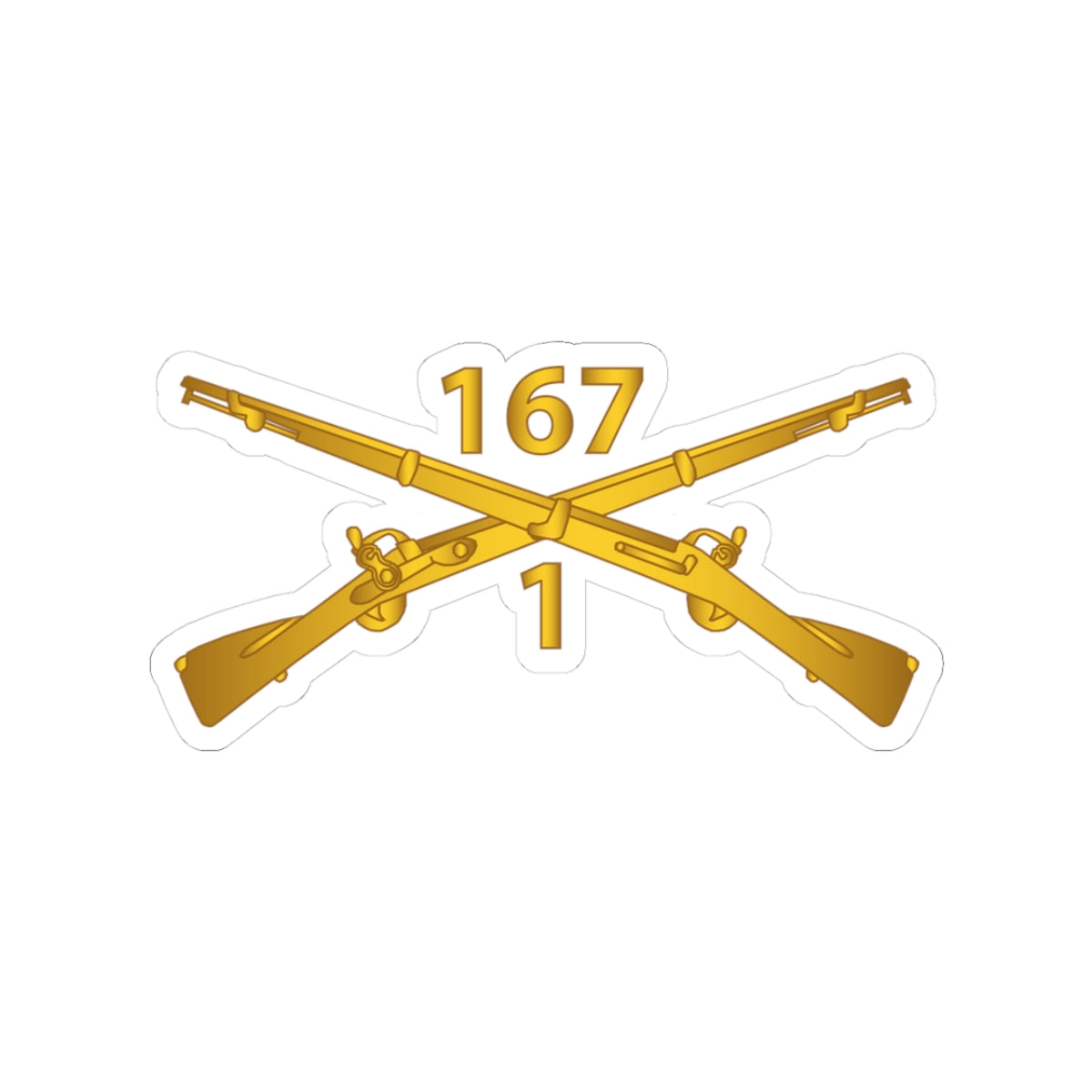Kiss-Cut Stickers - Army - 1st Batalion, 167th Infantry Regiment - Inf Branch wo Txt X 300