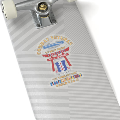 Kiss-Cut Stickers - Army - Combat Veteran - 187th Infantry Regiment - Torii, Rakkasans, Let Valor Not Fail, English, Latin w CIB w WWII PAC SVC