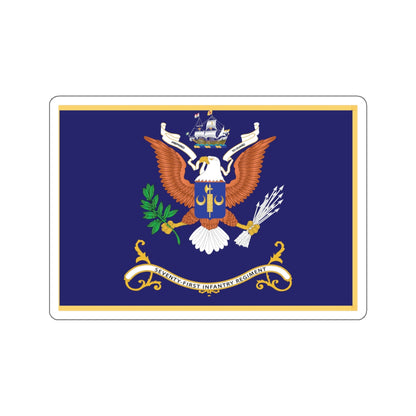 Kiss-Cut Stickers - Army - Regimental Colors - 71st Infantry Regiment  - PREPARED TO GUARD Flag w Fringe X 300