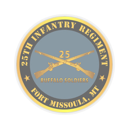 Kiss-Cut Stickers - Army - 25th Infantry Regiment - Fort Missoula, MT - Buffalo Soldiers w Inf Branch