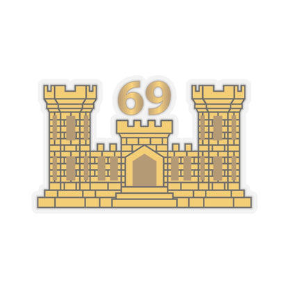 Kiss-Cut Stickers - Army - 69th Engineer Battalion - ENG Branch wo Txt X 300