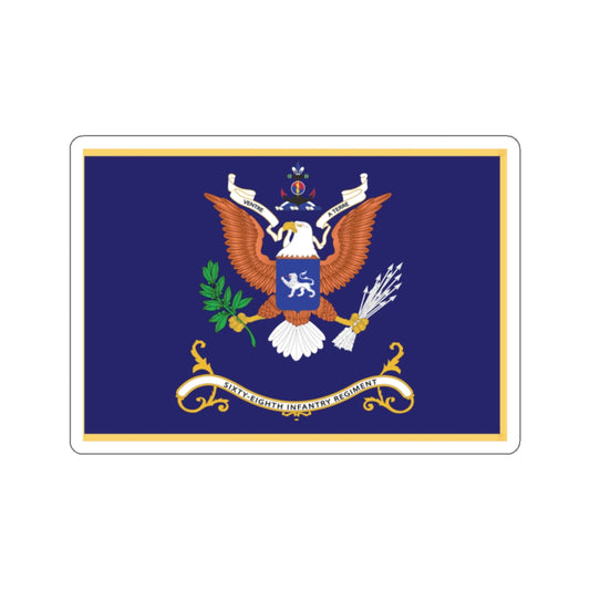 Kiss-Cut Stickers - Army - Regimental Colors - 68th Infantry Regiment  - VENTRE A TERRE Flag w Fringe X 300