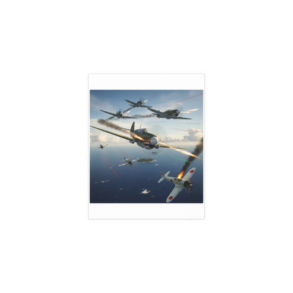 Indoor and Outdoor Silk Posters - Curtis P-40 Kittyhawk w Machine Guns Blazing
