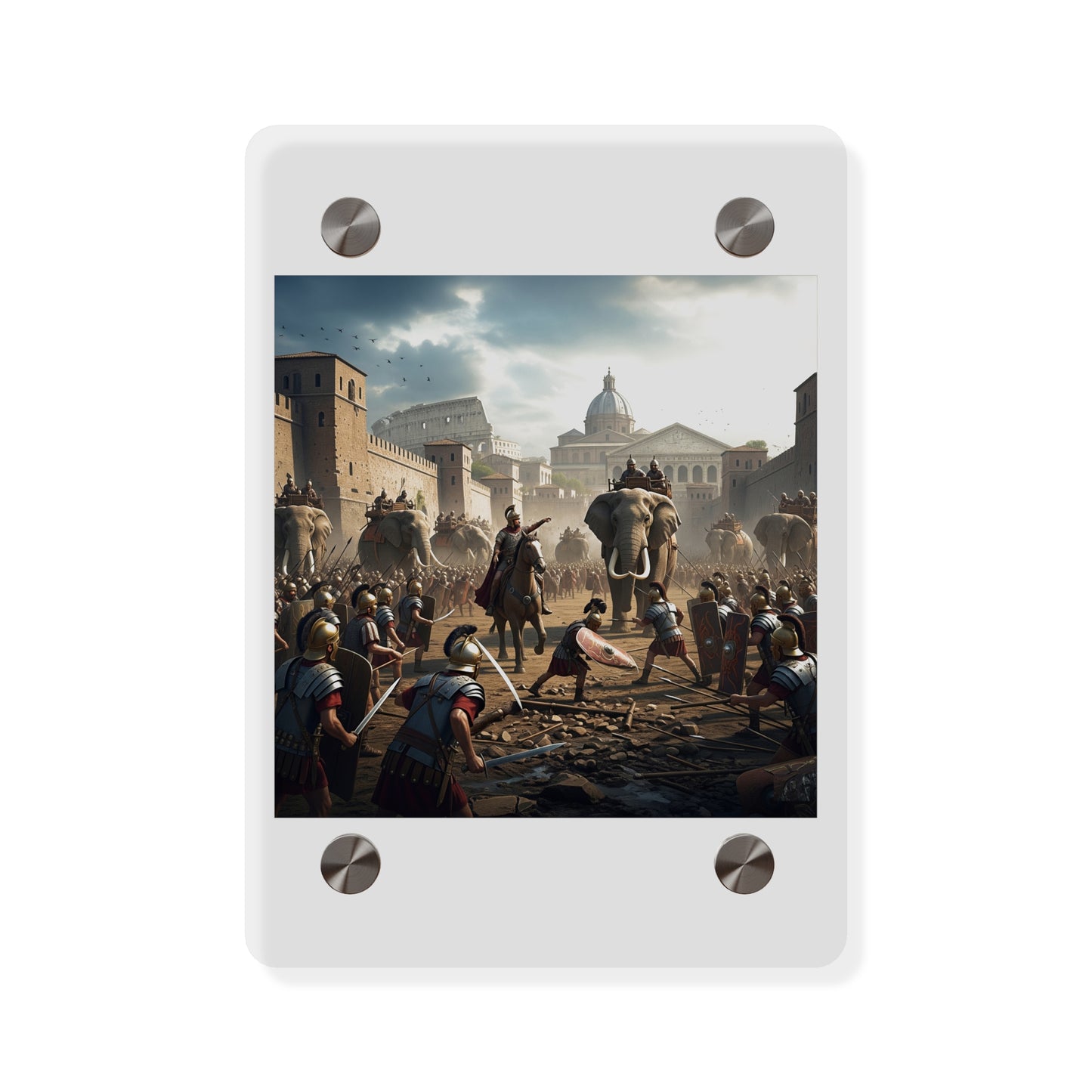 Acrylic Wall Art Panel - Hannibal Battling the Roman Legions as he Enters Rome