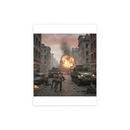 Indoor and Outdoor Silk Posters - M3A1 - 9th Armor Division Attack - WWII