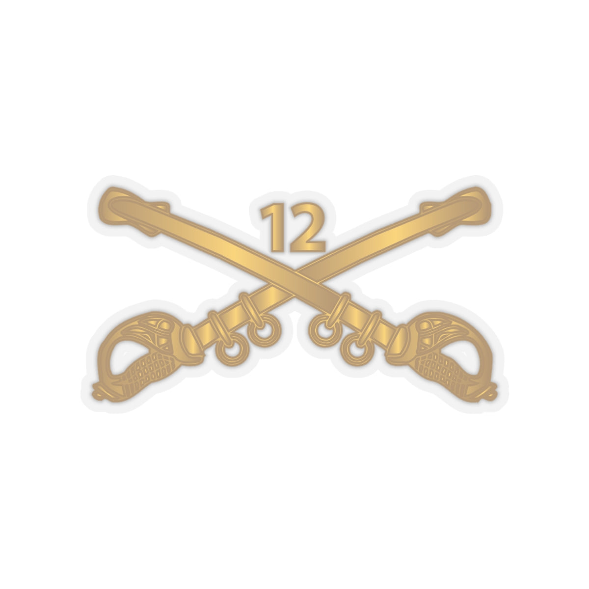 Kiss-Cut Stickers - Army - 12th Cavalry Branch wo Txt X 300