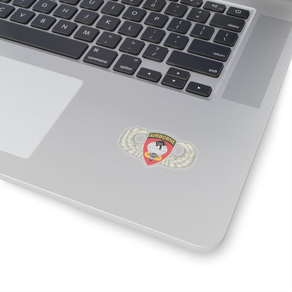 Laptop with an Airborne sticker on the palm rest area