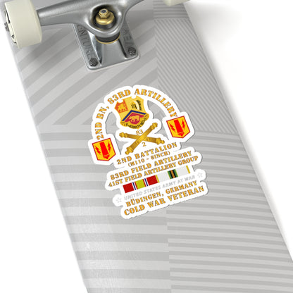 Kiss-Cut Stickers - Army - 2nd Bn 83rd Artillery - 41st FA Gp - Budingen Germany w COLD SVC