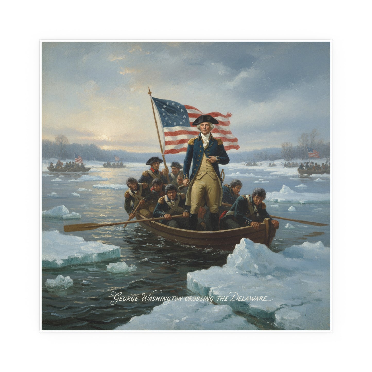 Indoor and Outdoor Silk Posters - Washington Crossing the Delaware duing the Revolutionary War