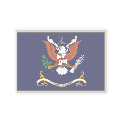 Kiss-Cut Stickers - Army - Regimental Colors - 5th Infantry Regiment  - I'LL TRY, SIR - Flag w Fringe X 300