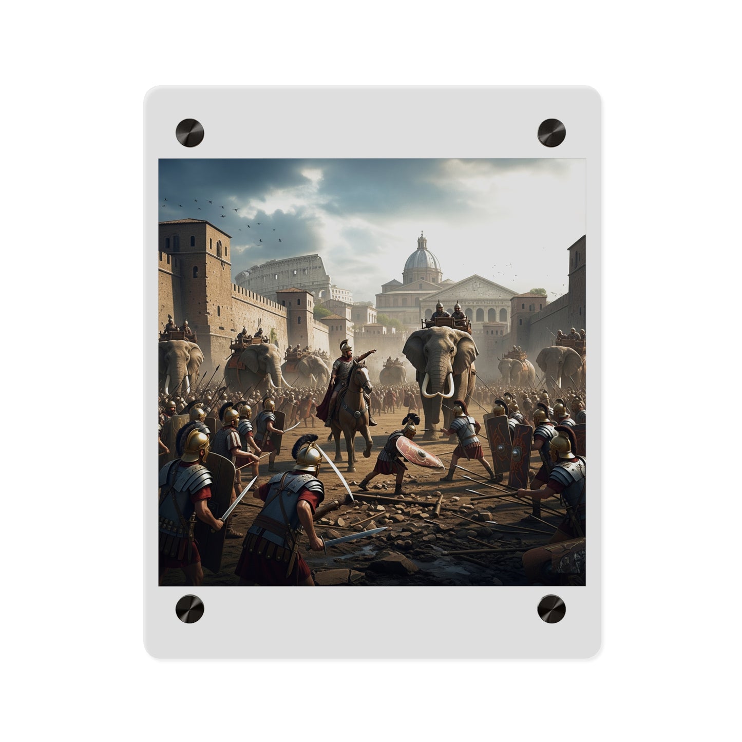 Acrylic Wall Art Panel - Hannibal Battling the Roman Legions as he Enters Rome