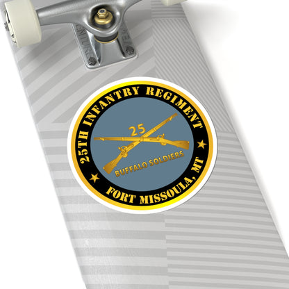 Kiss-Cut Stickers - Army - 25th Infantry Regiment - Fort Missoula, MT - Buffalo Soldiers w Inf Branch