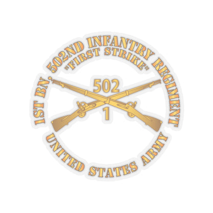 Kiss-Cut Stickers - Army - 1st Bn 502nd Infantry Regt - First Strike - Infantry Br