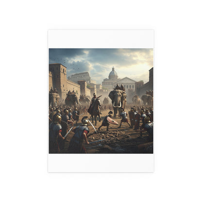 Indoor and Outdoor Silk Posters - Hannibal Battling the Roman Legions as he Enters Rome