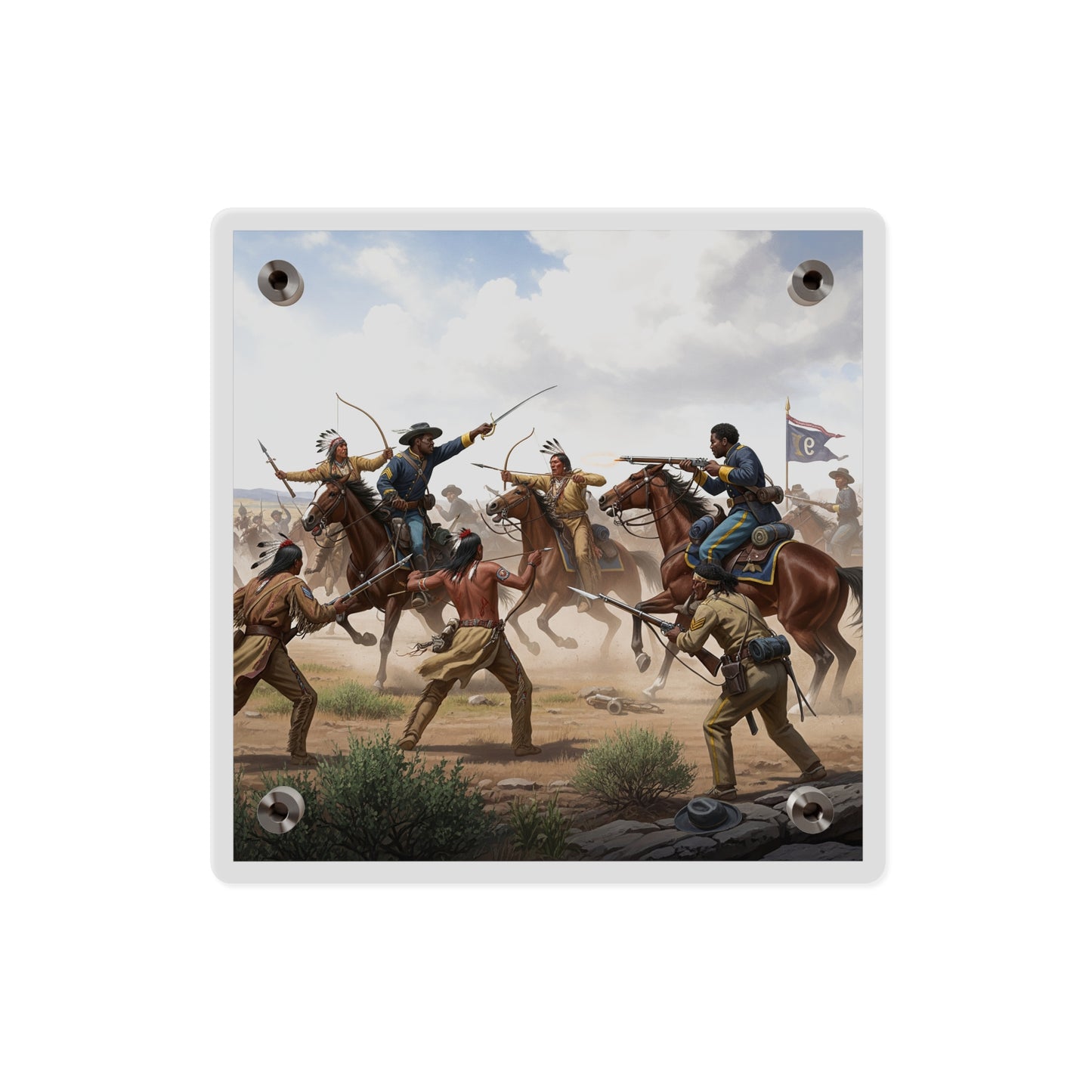 Acrylic Wall Art Panel - 9th Cavalry Regiment fighting Native Americans during the Indian Wars