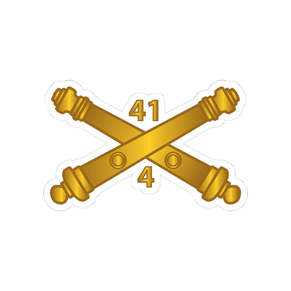 Kiss-Cut Stickers - Army - 4th Bn 41st Artillery  w Branch X 300