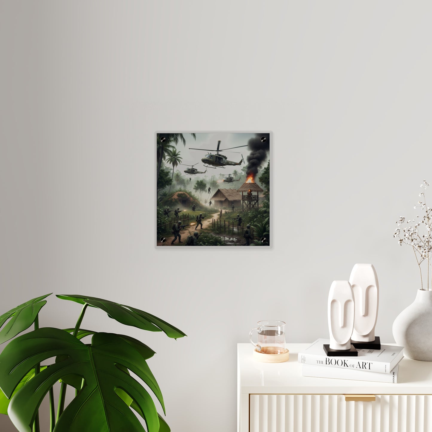 Acrylic Wall Art Panel - Vietnam Village Helicopter Assault