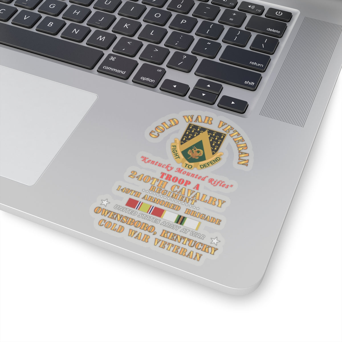 Kiss-Cut Stickers - Army - Cold War Vet -  Troop A, 240th Cavalry Regiment - Owensboro, Kentucky w COLD SVC