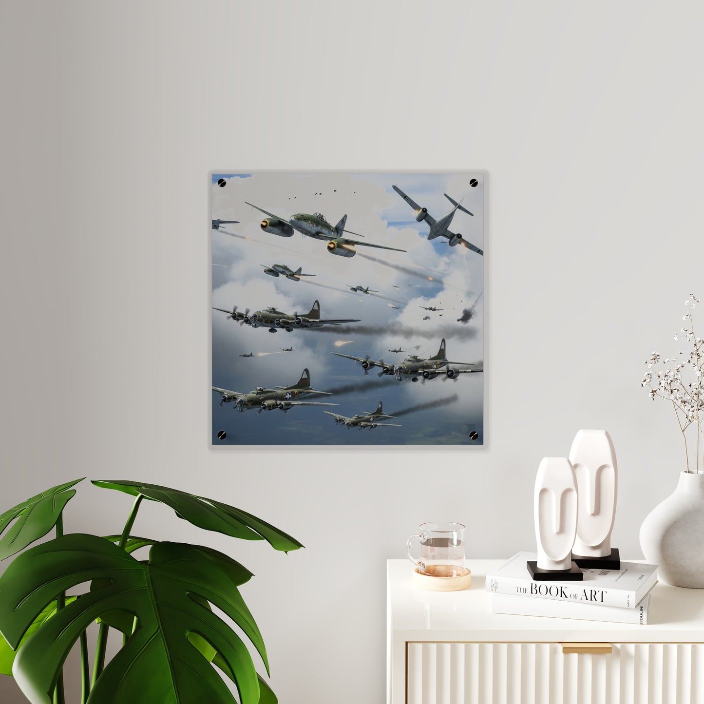 Acrylic Wall Art Panel - German jet fighters attacking US bombing formations