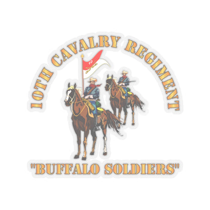 Kiss-Cut Stickers - Army - 10th Cavalry Regiment w Cavalrymen - Buffalo Soldiers
