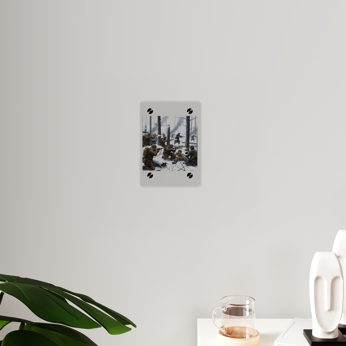 Acrylic Wall Art Panel - 101st Airborne Division fighting the German Army at the Battle of Bastogne