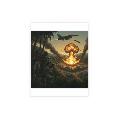 Indoor and Outdoor Silk Posters - Jungle Drug Lab Destruction w Explosions