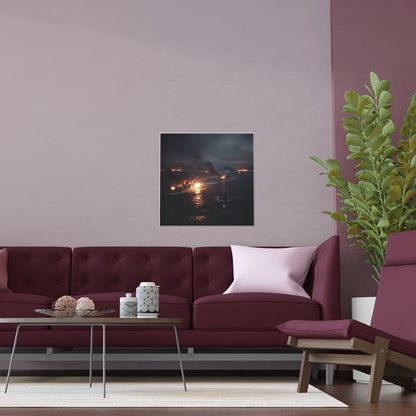 Indoor and Outdoor Silk Posters - WWII Suda Straights Battle