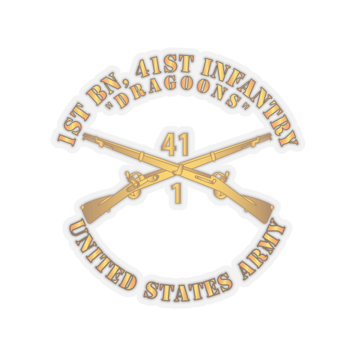Kiss-Cut Stickers - Army - 1st Bn, 41st Infantry - Dragoons