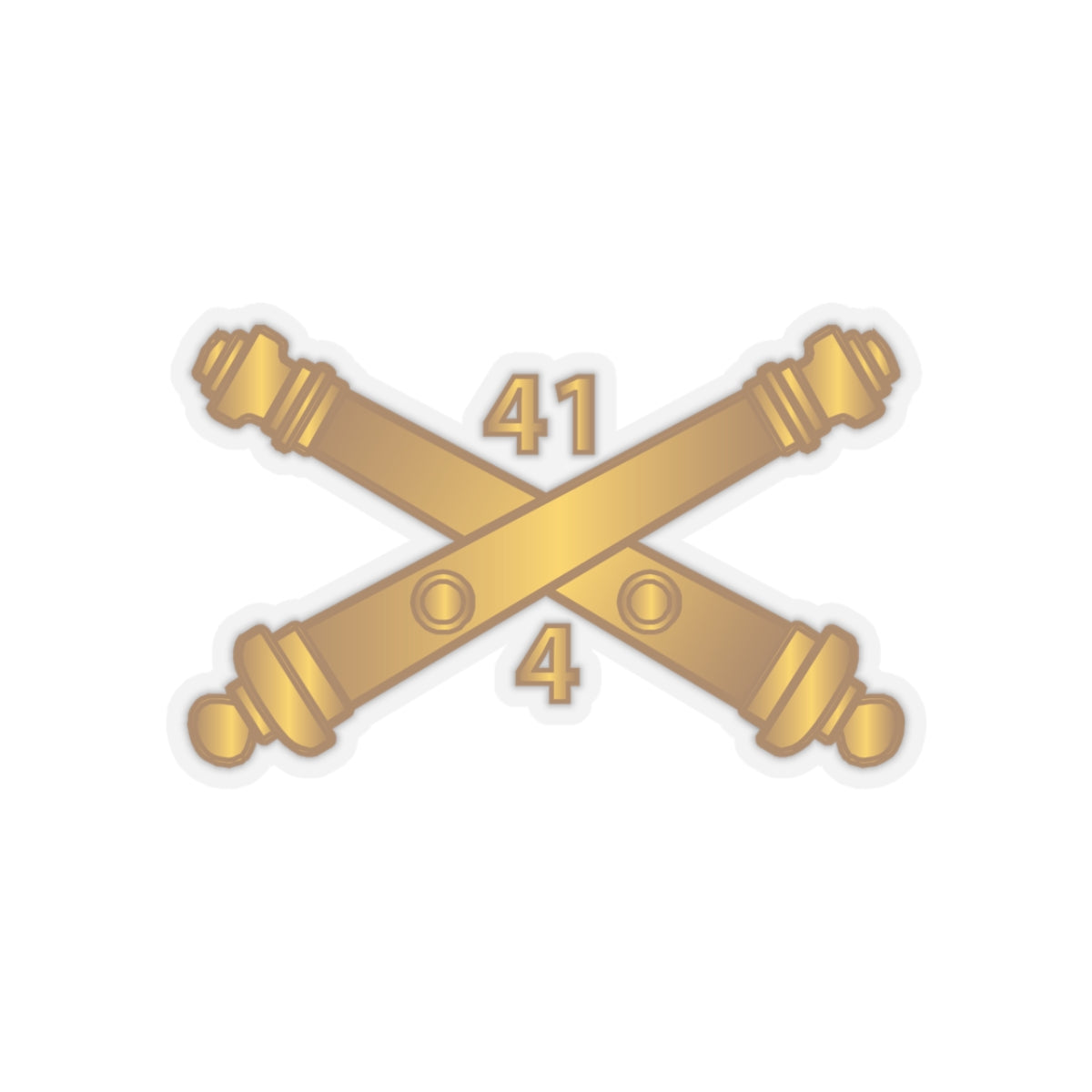 Kiss-Cut Stickers - Army - 4th Bn 41st Artillery  w Branch X 300