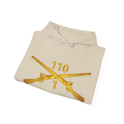 Unisex Heavy Blend™ Hooded Sweatshirt - Army -  1st Battalion, 110th Infantry Regiment - Inf Branch wo Txt X 300