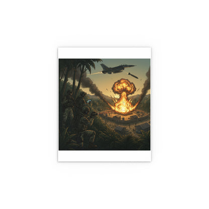 Indoor and Outdoor Silk Posters - Jungle Drug Lab Destruction w Explosions