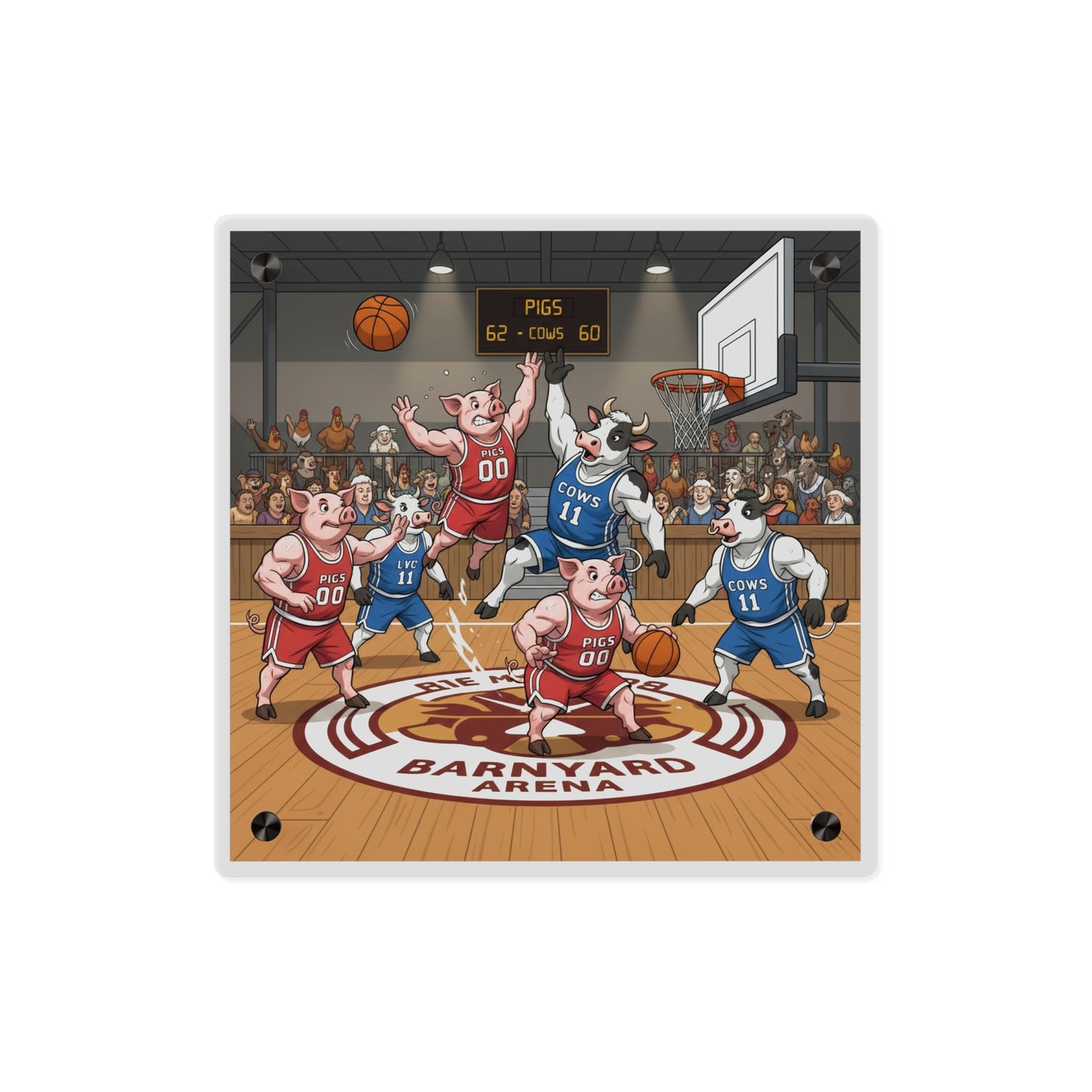 Acrylic Wall Art Panel - Pigs vs Cows