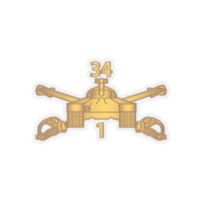 Kiss-Cut Stickers - Army - 1st Bn 34th Armor - Armor Branch wo Txt