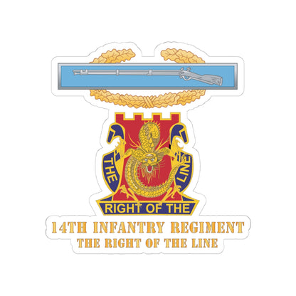 Kiss-Cut Stickers - Army - Master CIB - 14th Infantry Regiment - DUI w Txt X 300
