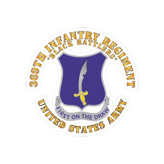 Kiss-Cut Stickers - Army - 369th Infantry Regiment - DUI - First Draw - Black Rattlers