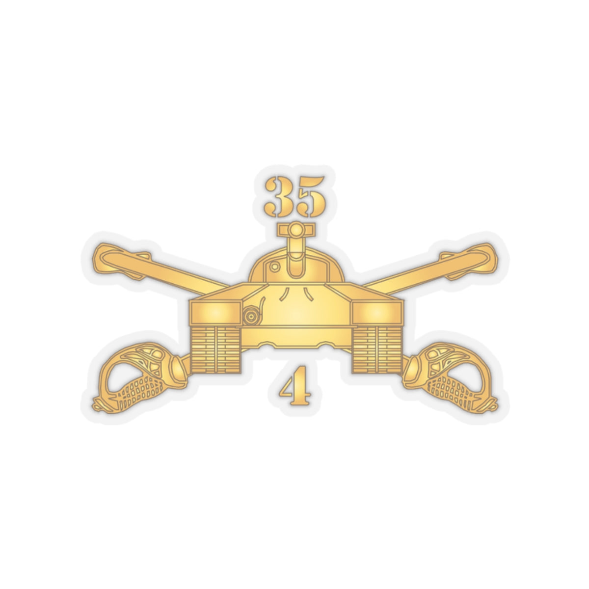 Kiss-Cut Stickers - Army - 4th Bn, 35th Armor - Armor Branch wo Txt X 300