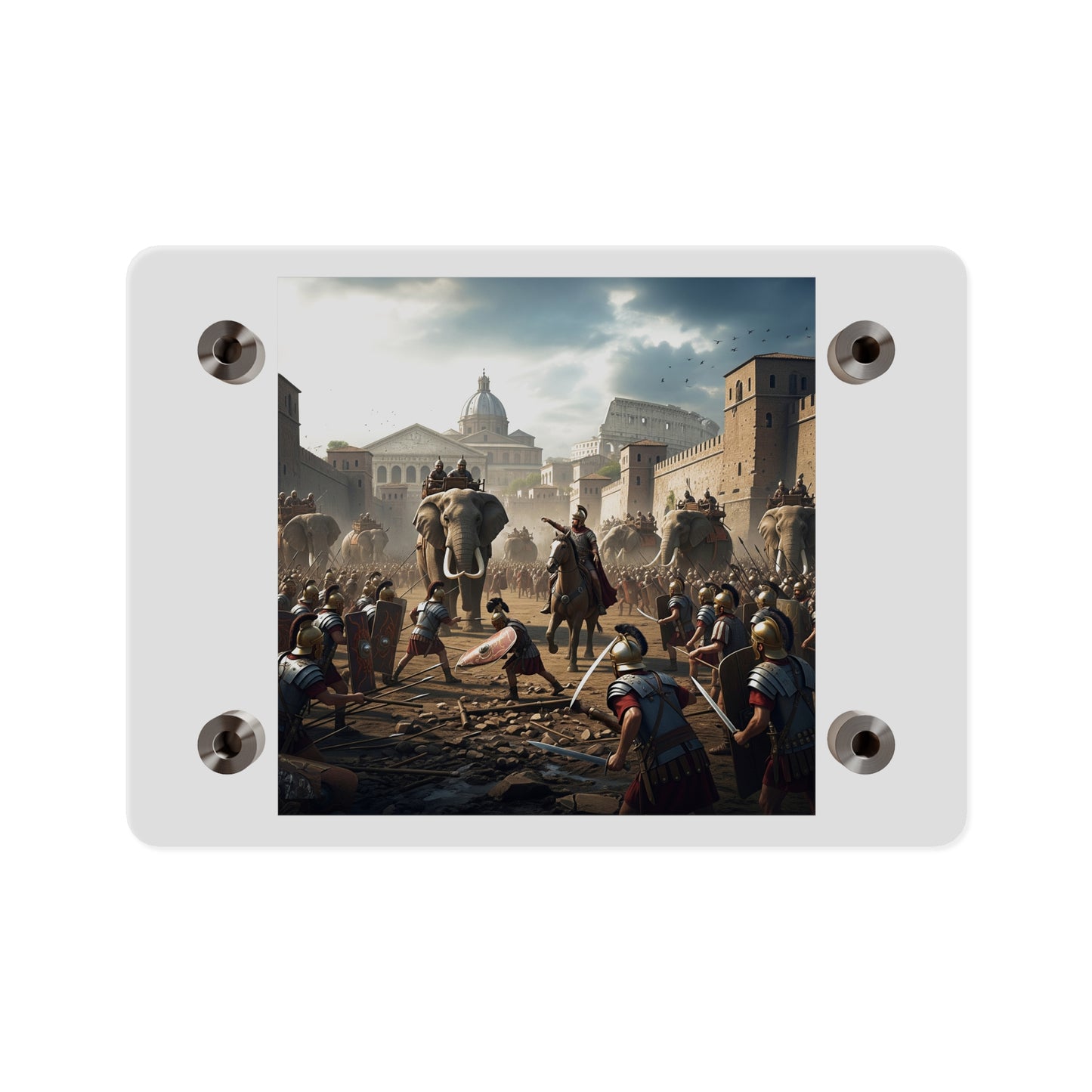 Acrylic Wall Art Panel - Hannibal Battling the Roman Legions as he Enters Rome
