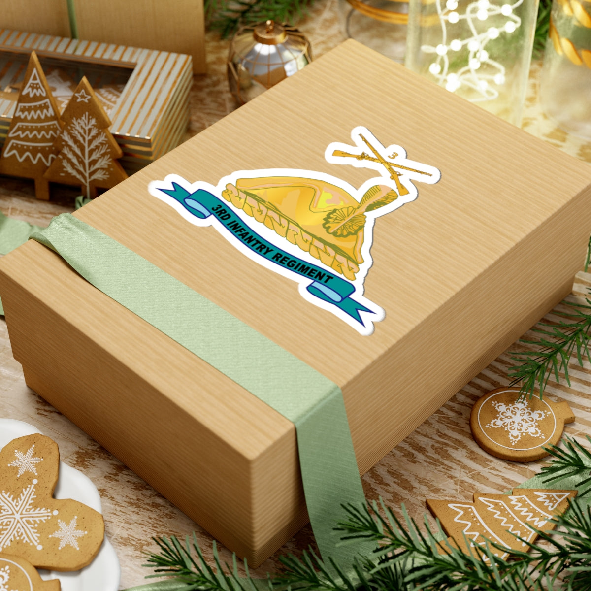 Kiss-Cut Stickers - Army - 3rd Infantry Regiment w Br - Ribbon