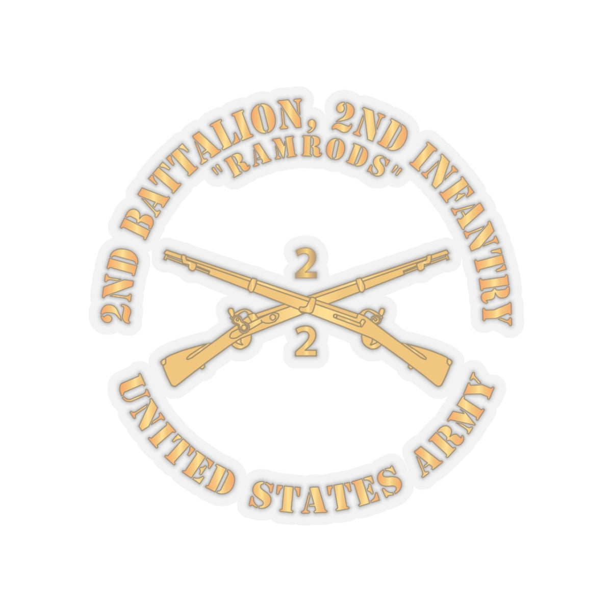 Kiss-Cut Stickers - Army - 2nd Battalion, 2nd Infantry Regiment Branch - Ramrods - US Army