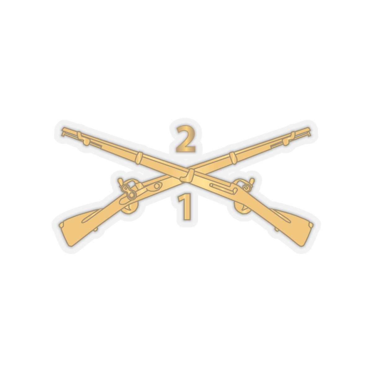 Kiss-Cut Stickers - Army - 1st Battalion, 2nd Infantry Regiment Branch - wo Txt