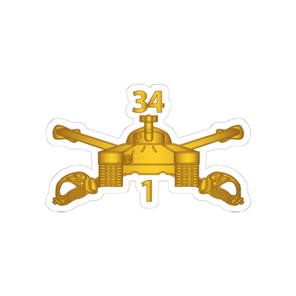 Kiss-Cut Stickers - Army - 1st Bn 34th Armor - Armor Branch wo Txt