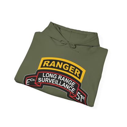 Unisex Heavy Blend™ Hooded Sweatshirt - Army - Airborne Ranger - E Company- 51st Infantry (Ranger) w Ranger Tab