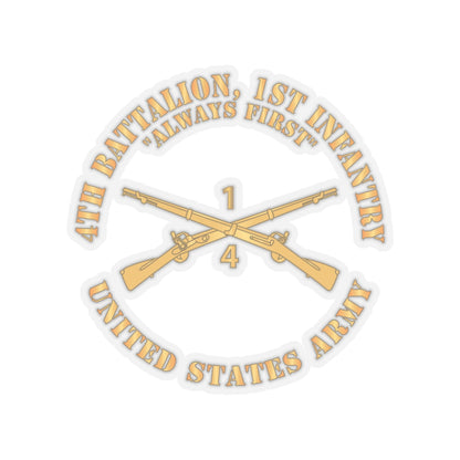 Kiss-Cut Stickers - Army - 4th Battalion, 1st Infantry Regiment Branch - Always First - US Army X 300
