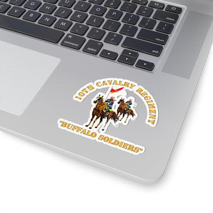 Kiss-Cut Stickers - Army - 10th Cavalry Regiment w Cavalrymen - Buffalo Soldiers