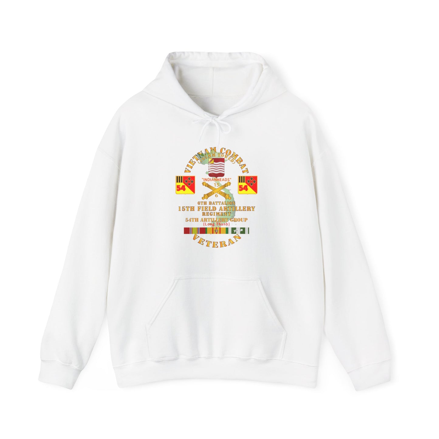 Unisex Heavy Blend™ Hooded Sweatshirt - Army - Vietnam Combat Vet - 6th Bn 15th Artillery - 54th Artillery Group w105mm