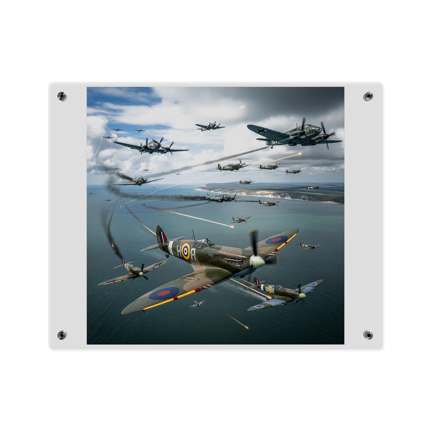 Acrylic Wall Art Panel - British and German aircraft during the Battle of Britain