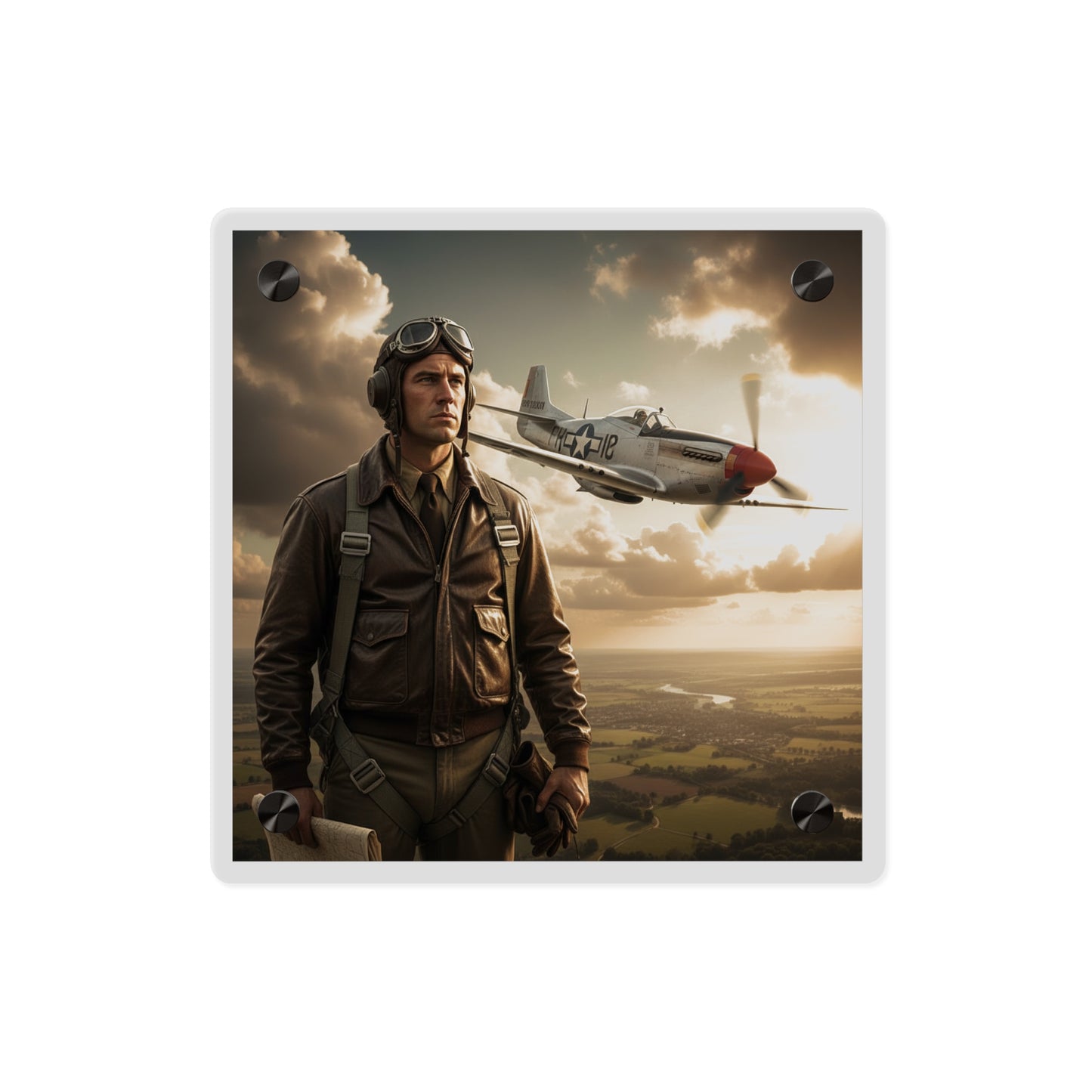 Acrylic Wall Art Panel - Army Air Corps Pilot