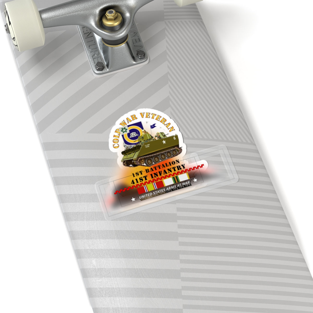 Kiss-Cut Stickers - Army - Cold War Vet - 1st Bn 41st Infantry - M113 APC  w COLD SVC